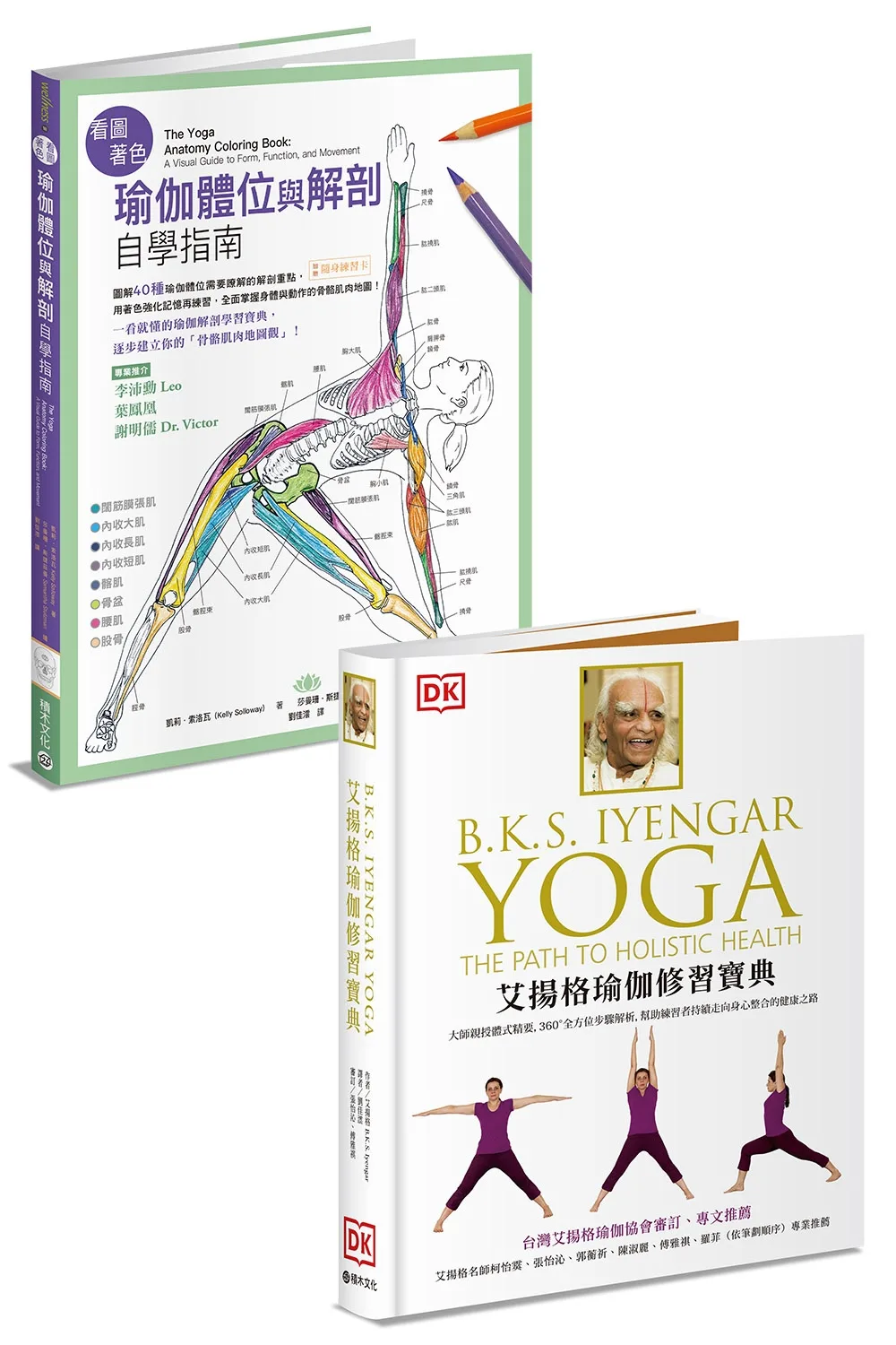 瑜伽修習必備：《艾揚格瑜伽修習寶典》＋《看圖著色瑜伽體位與解剖自學指南》