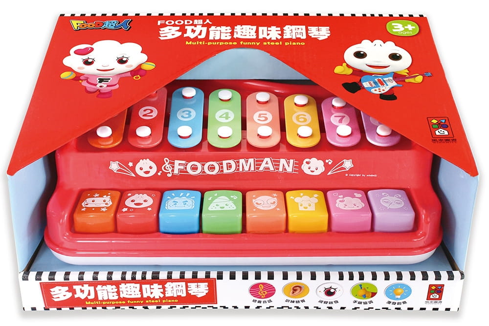 多功能趣味鋼琴(紅)：FOOD超人